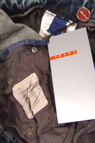 Mens Designer Clothes | PRADA Mens White Wash Jeans #13