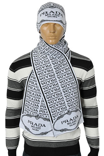Mens Designer Clothes | PRADA Men's Hat/Scarf Set #79