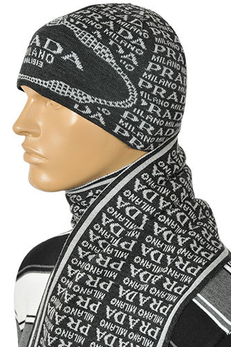 Mens Designer Clothes | PRADA Men's Hat/Scarf Set #80