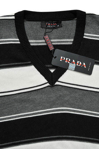 Mens Designer Clothes | PRADA V-Neck Fitted Men's Sweater #11