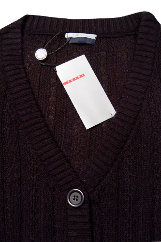 Womens Designer Clothes | PRADA Ladies V-Neck Button Up Sweater #8