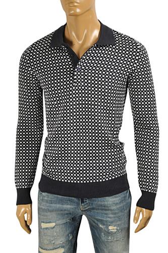 Mens Designer Clothes | PRADA Menâ??s Knitted Polo Stile Sweater #13