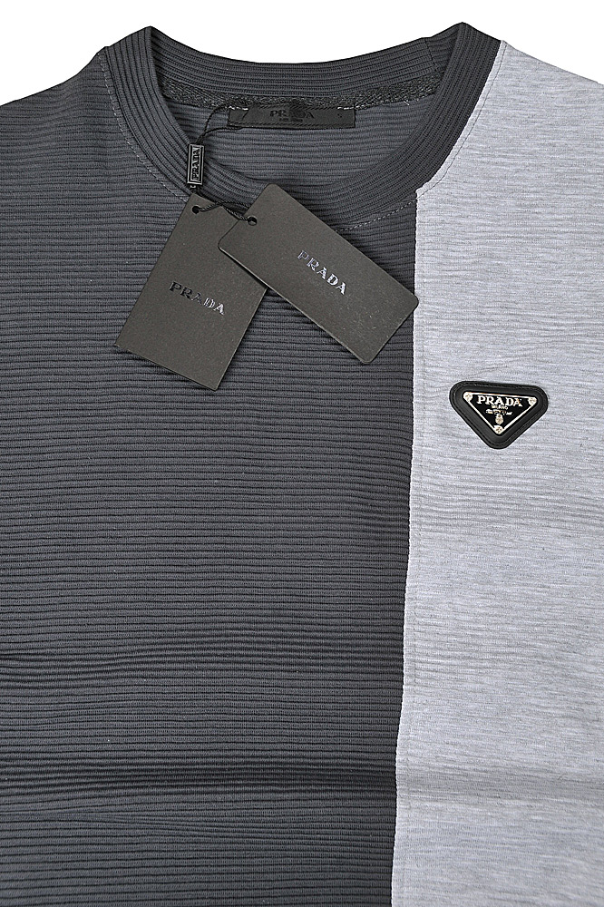Mens Designer Clothes | PRADA Men's t-shirt with metal logo patch 121