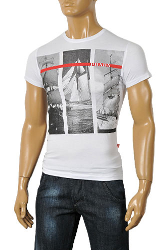 Mens Designer Clothes | PRADA Men's Short Sleeve Tee #71