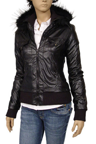 Womens Designer Clothes | TodayFashion Ladies Artificial Leather/Fur Jacket #312