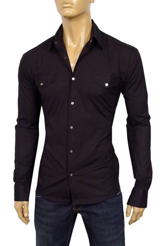 Mens Designer Clothes | VERSACE Men's Dress Shirt In Black #133