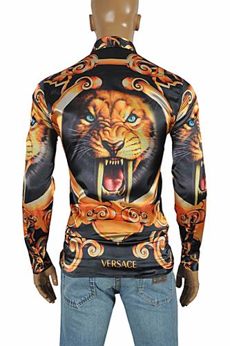 Mens Designer Clothes | VERSACE Tiger print men's dress shirt #172