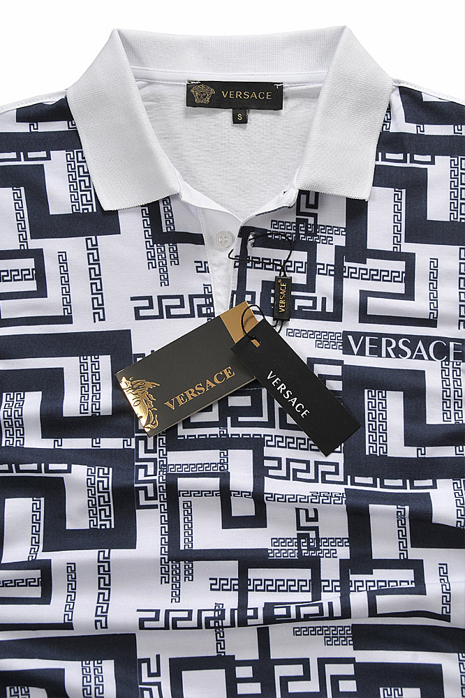 Mens Designer Clothes | VERSACE men's polo shirt with front print #174