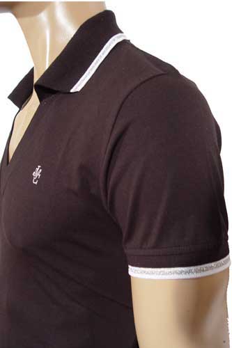 Mens Designer Clothes | VERSACE Men's V-Neck Polo-Collar Shirt #101