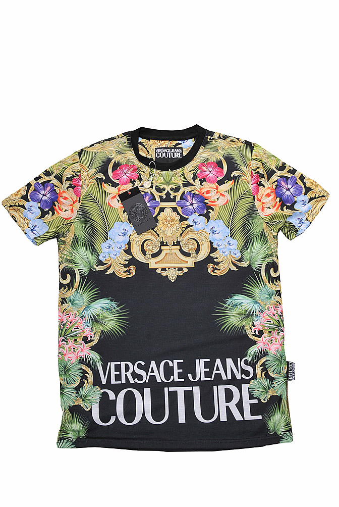Mens Designer Clothes | VERSACE Men's Multicolor Print Tee 127