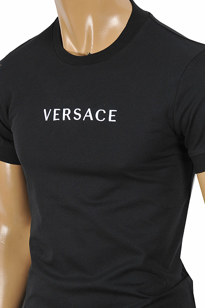 Mens Designer Clothes | VERSACE men's t-shirt with front logo print 128