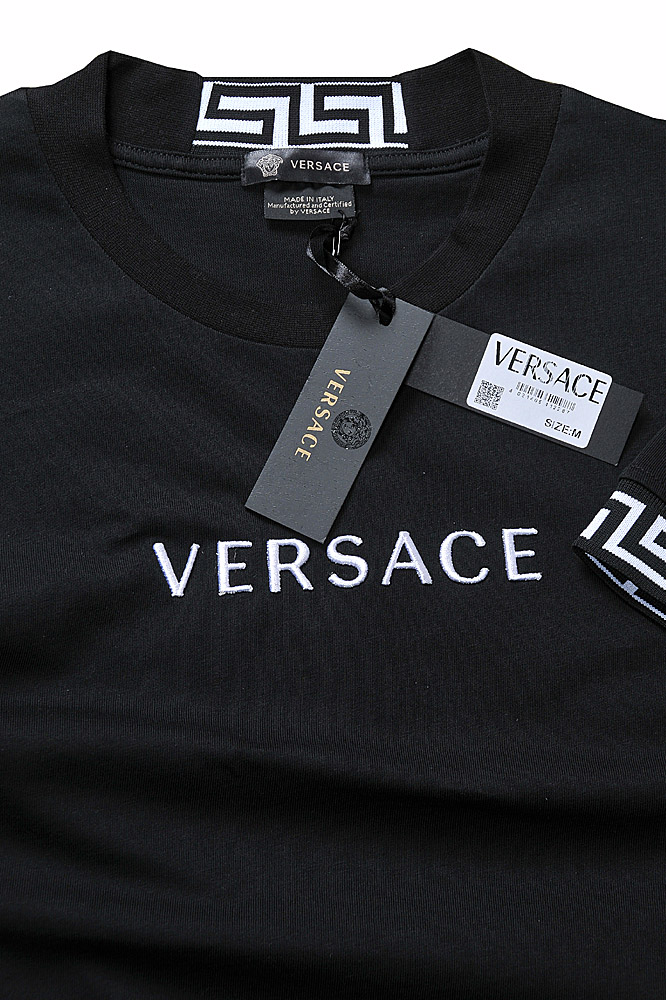 Mens Designer Clothes | VERSACE men's t-shirt with front logo print 128