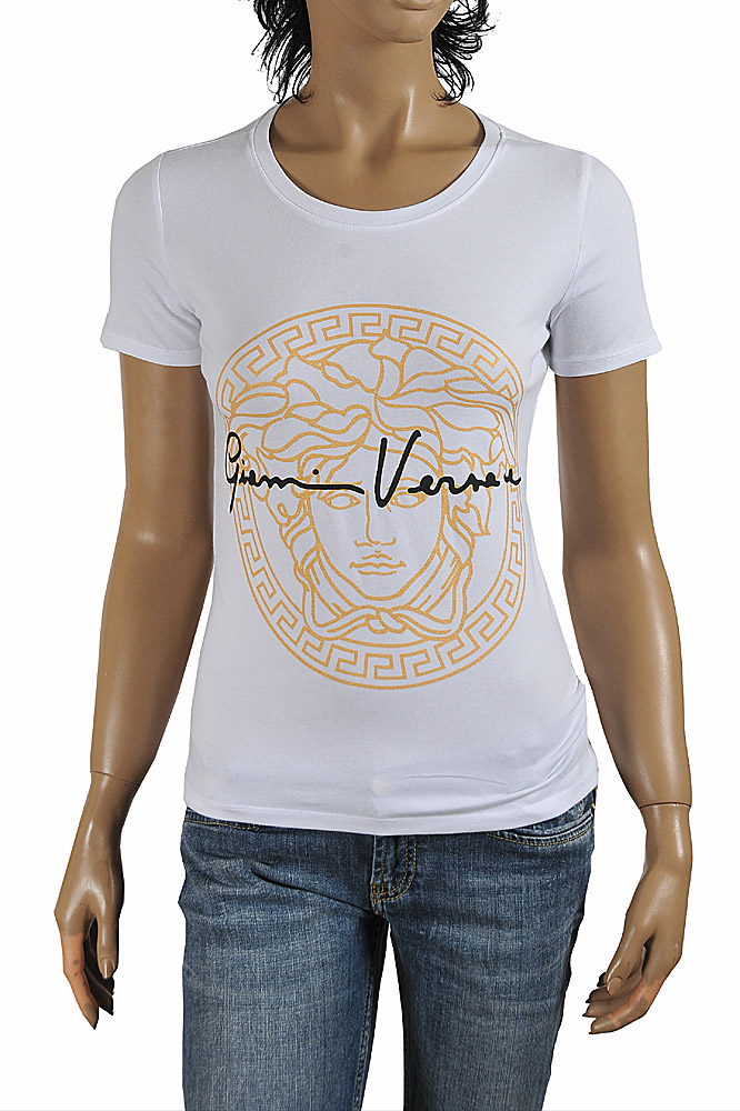 Womens Designer Clothes | VERSACE Womenâ??s Medusa Print T-Shirt 133