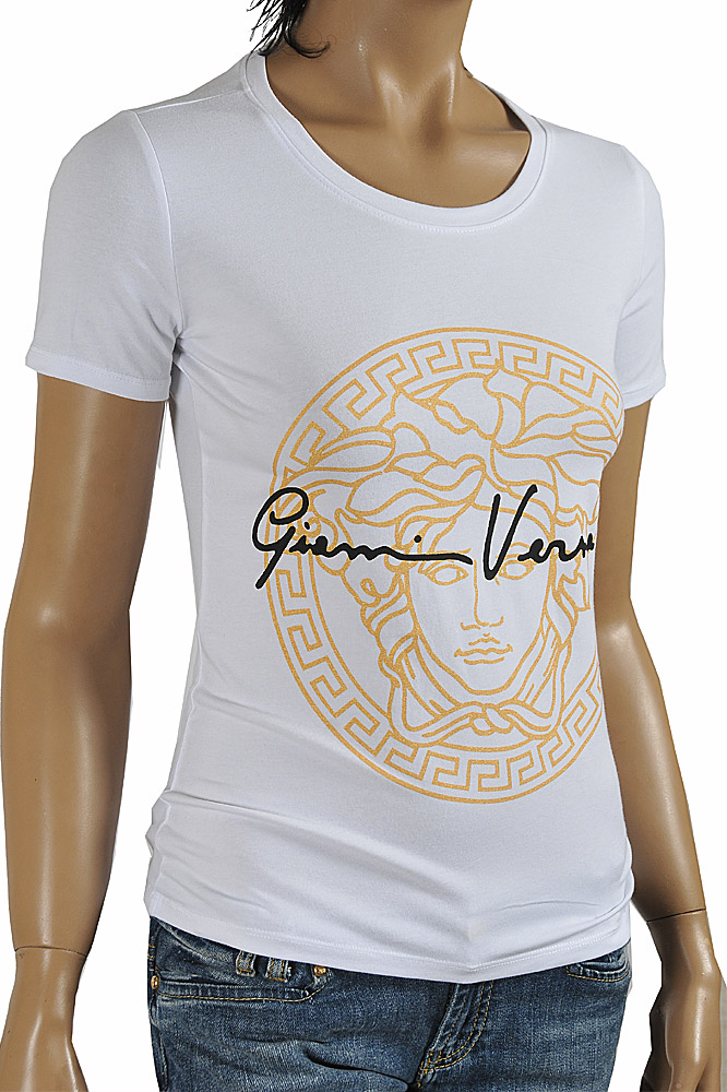 Womens Designer Clothes | VERSACE Womenâ??s Medusa Print T-Shirt 133