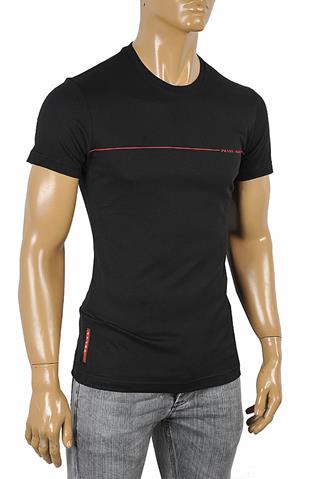 PRADA Men's cotton T-shirt with print in black 106
