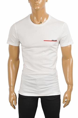PRADA Men's cotton t-shirt with front logo appliqué 110